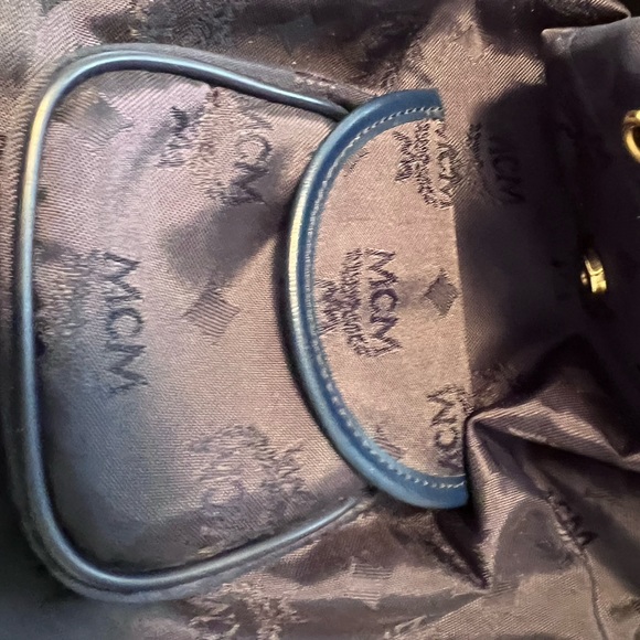 Vintage MCM Black Nylon Canvas Silky Jacquard Monogram Visetos Mini Backpack - Picture 7 of 7